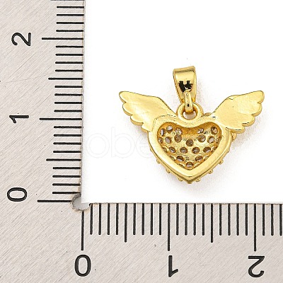 Rack Plating Brass Micro Pave Cubic Zirconia Pendants KK-U035-09G-1