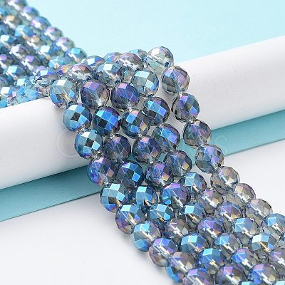 Electroplated Synthetic Quartz Crystal Beads Strands G-Z038-A02-02FR-1-1