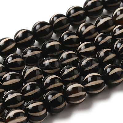 Tibetan Style dZi Beads Strands TDZI-NH0001-A01-02-1