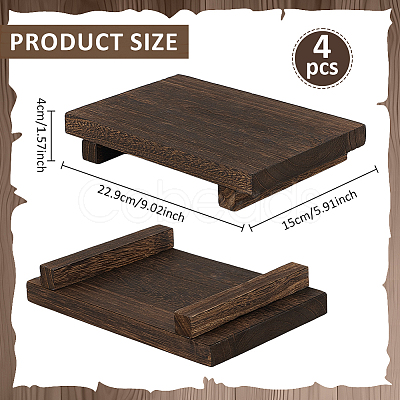 4Pcs Wooden Jewelry Display Pedestals ODIS-WA0001-05-1