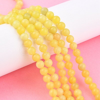 Natural Lemon Jade Beads Strands G-H1631-6MM-1