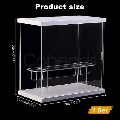 2-Tier Transparent Acrylic Minifigures Display Case ODIS-WH0043-68A-1