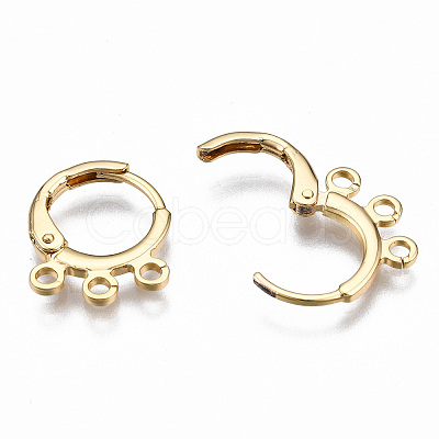 Brass Huggie Hoop Earring Findings KK-N233-082-NF-1