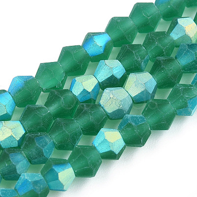 Imitate Austrian Crystal Bicone Frosted Glass Beads Strands LS-EGLA-A039-T2mm-MB10-1