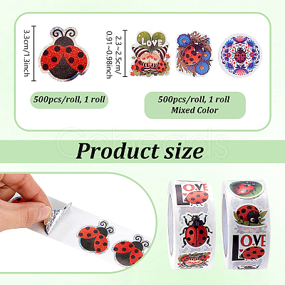2 Rolls 2 Styles PVC Self Adhesive Stickers STIC-PH0001-08-1