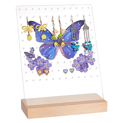 Transparent Acrylic Earring Displays NDIS-WH0015-01D-1
