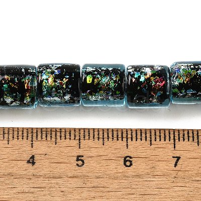 Handmade Dichroic Foil Glass Beads Strands DICH-U001-09E-1