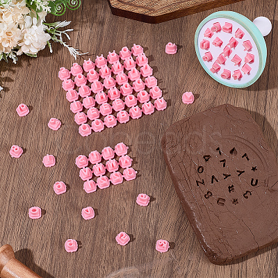 1 Bag Letter & Number PP Plastic Cookie Stamps DIY-SC0033-88-1