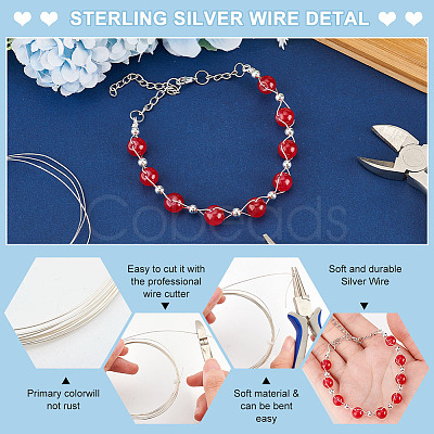 999 Fine Silver Sterling Silver Wire STER-WH0008-04B-S-1