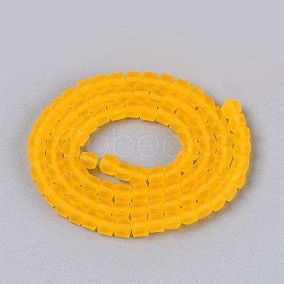 Transparent Frosted Glass Beads Strands GLAA-N072-01A-A02-1