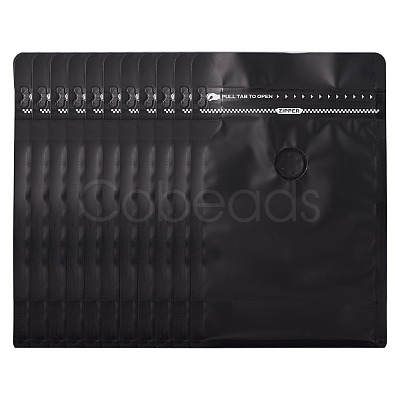 10Pcs BOPP and Aluminized PET and PE Resealable Coffee Zipper Bags with Valve ABAG-TA0001-93G-1