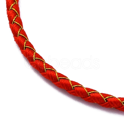 Polyester Cord Braided Bracelet Makings MAK-Z003-01G-07-1