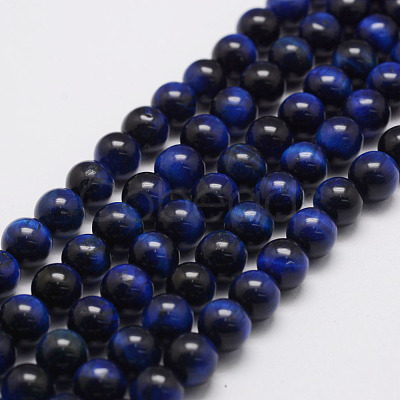 Natural Tiger Eye Bead Strands G-P230-08-B-4mm-1