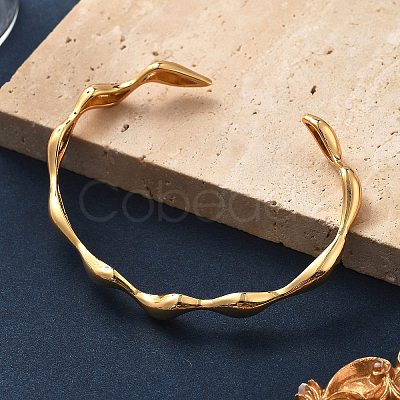 Brass Cuff Bangles for Women BJEW-F482-10G-1