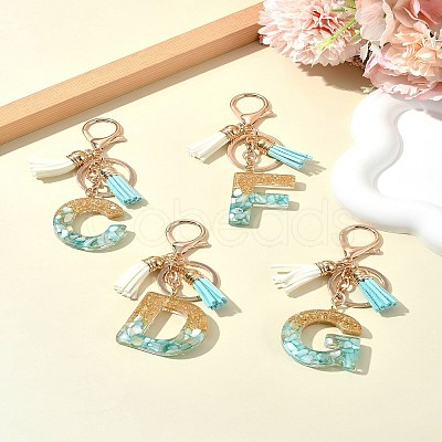 Transparent Epoxy Resin Pendant Keychains KEYC-FS00022-06-1