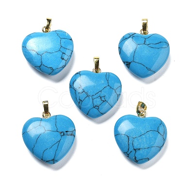 Synthetic Turquoise Pendants G-G956-B75-G-1