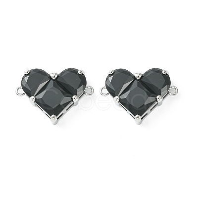 Brass Pave Cubic Zirconia Connector Charms KK-L208-04P-01-1