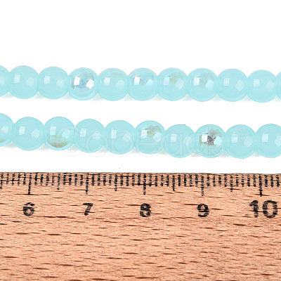 Electroplate Imitation Jade Glass Beads Strands EGLA-Q132-6MM-01B-05-1