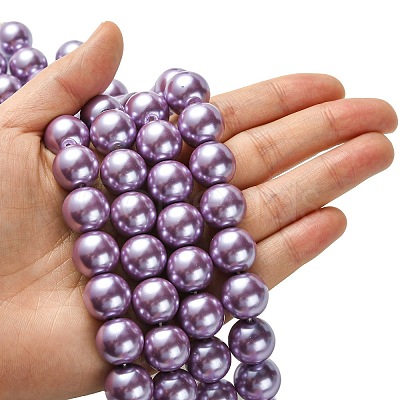 Eco-Friendly Glass Pearl Beads Strands HY-A008-14mm-RB056-1