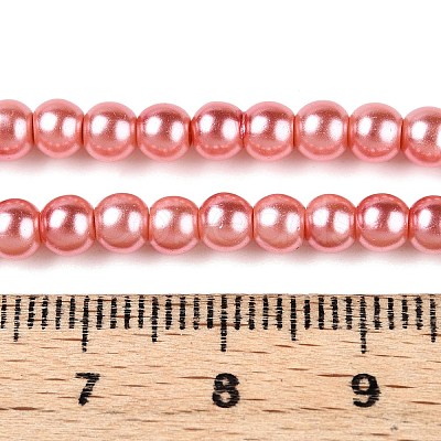 Baking Paint Pearlized Glass Pearl Round Bead Strands HY-Q003-4mm-77-A-1
