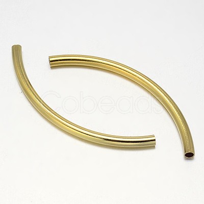 Curved Brass Tube Beads KK-L104-03G-1