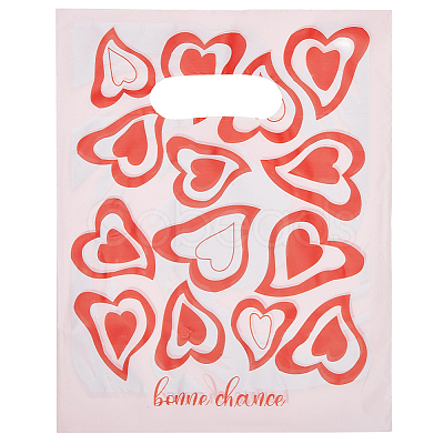 100Pcs Heart Printed Eco-Friendly Reusable Bags ABAG-SP0001-61A-B-1