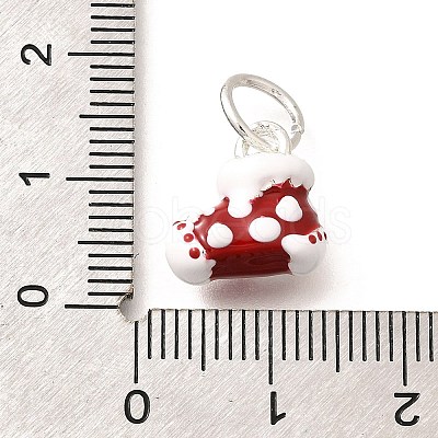 Christmas Theme Brass Enamel Charms KK-R212-15E-P-1