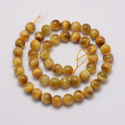 Natural Tiger Eye Bead Strands G-P230-08-E-12mm-1