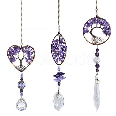 Glass Pendant Decorations TREE-PW0003-07H-1