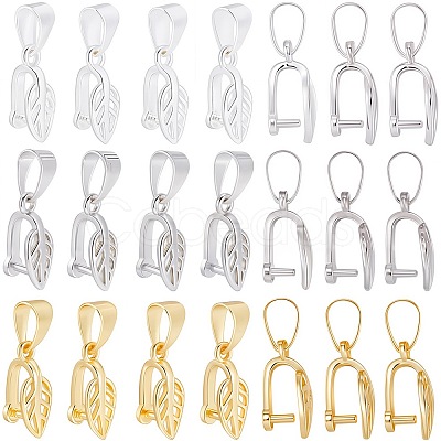 30Pcs 3 Colors Brass Ice Pick Pinch Bails KK-SP0002-03-1