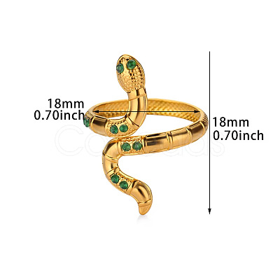Retro Royal Style Stainless Steel with Cubic Zirconia Cuff Rings for Women FS-WG343E9-09-1
