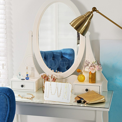 Rectangle Microfiber Jewelry Display Rack ODIS-WH0061-89-1