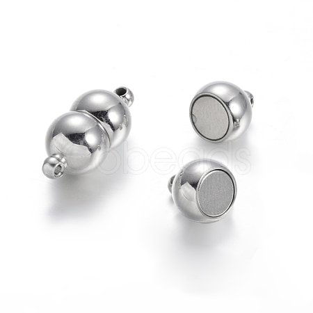 Tarnish Resistant 304 Stainless Steel Magnetic Clasps with Loops STAS-E108-39P-1