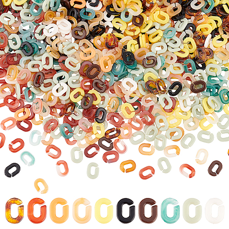 1200Pcs 10 Colors Acrylic Linking Rings SACR-DC0001-02-1