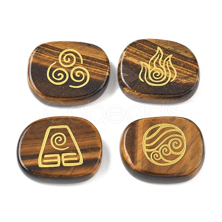 4Pcs 4 Styles Natural Tiger Eye Display Decorations G-F786-02B-06-1