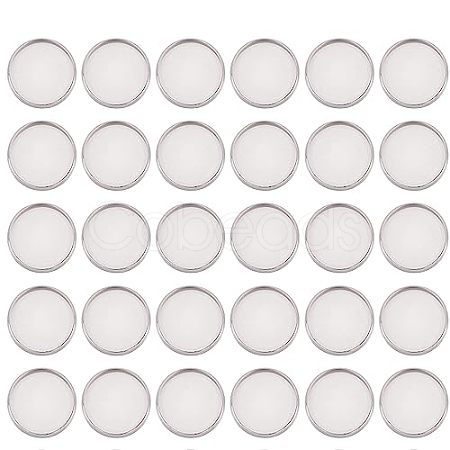 Unicraftale 100Pcs Flat Round 304 Stainless Steel Plain Edge Bezel Cups STAS-UN0046-86-1