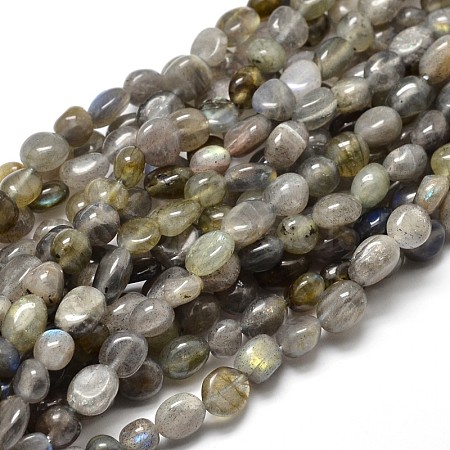 Natural Labradorite Nuggets Beads Strands X-G-J335-40-1