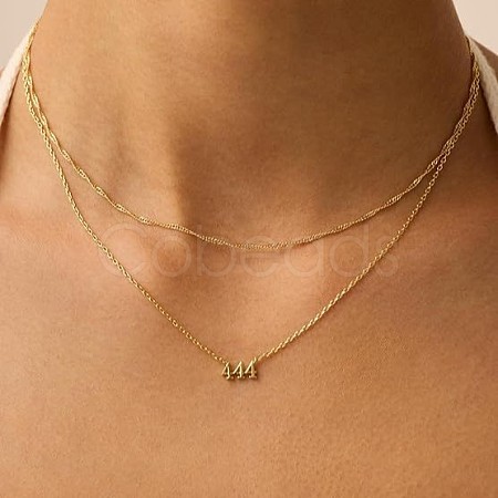 304 Stainless Steel Figure Pendant Double Layer Necklaces for Women FS-WGF1C2D-04-1