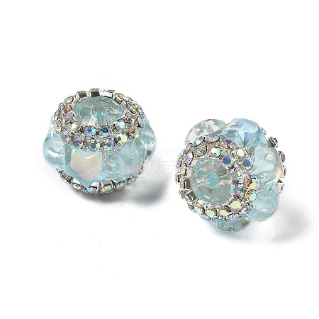 Acrylic Rhinestone Rondelle Beads OACR-S048-02B-1