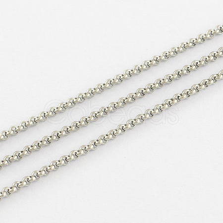 Tarnish Resistant Unwelded 304 Stainless Steel Rolo Chains CHS-R006-3mm-02-1