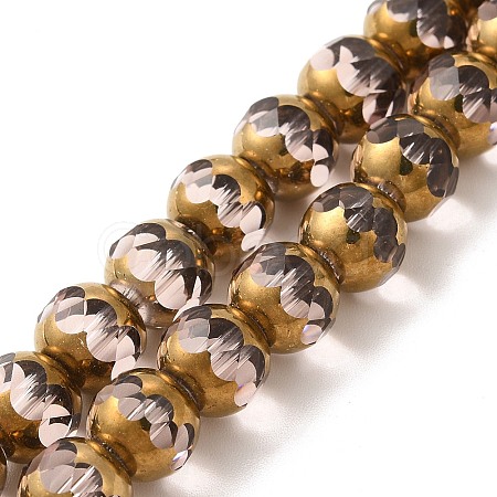 Transparent Electroplate Glass Beads Strands GLAA-G098-01G-1