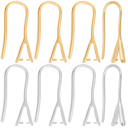 32Pcs 2 Colors Brass Earring Hooks KK-BBC0022-95-1