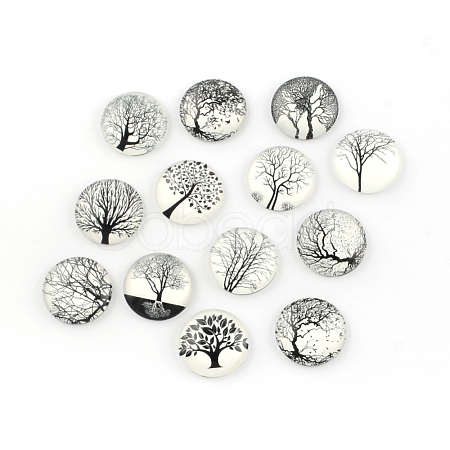 Glass Cabochons X-GGLA-Q041-25mm-DM-1
