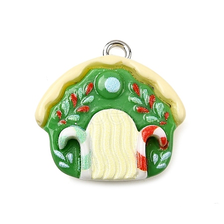 Christmas Opaque Resin Pendants CRES-D314-02P-02-1