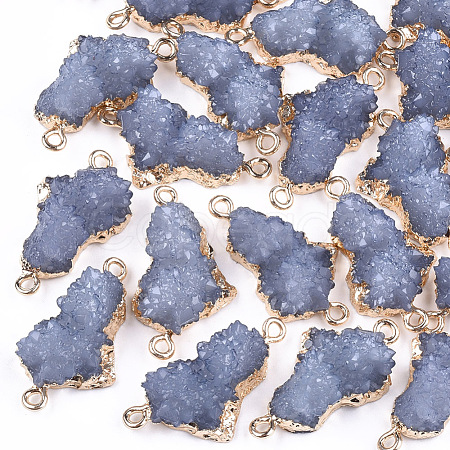 Electroplate Druzy Resin Links connectors RESI-S366-05C-1