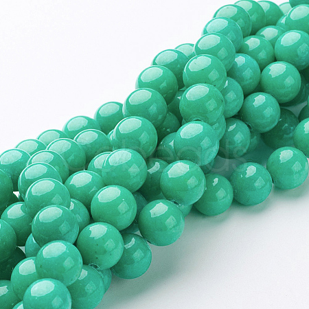 Natural Mashan Jade Round Beads Strands X-G-D263-10mm-XS15-1