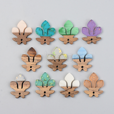 Resin & Walnut Wood Pendants RESI-S389-051B-1