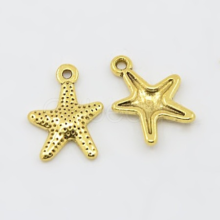 Tibetan Style Alloy Starfish/Sea Stars Charms GLF0463Y-1