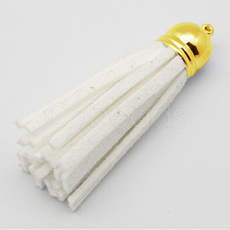 Golden Brass Suede Tassels for Cell Phone Straps Making FIND-H004-4G-1