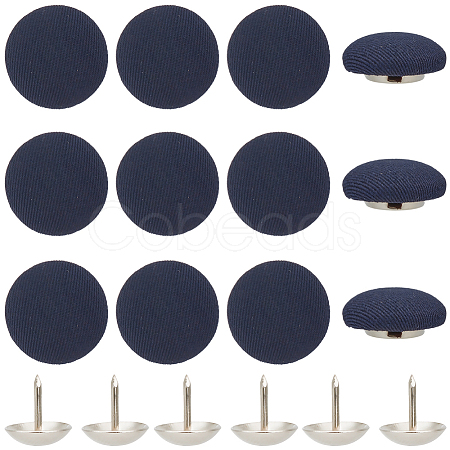 36Pcs Flat Round Cloth Cap Nail Buttons BUTT-CY0001-34A-1